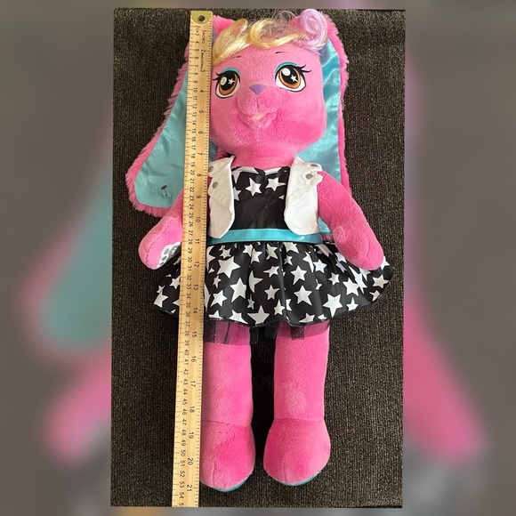 Build A Bear Honey Girls Bunny Risa Girl Rock Star Pink Plush Toy - Picture 9 of 9